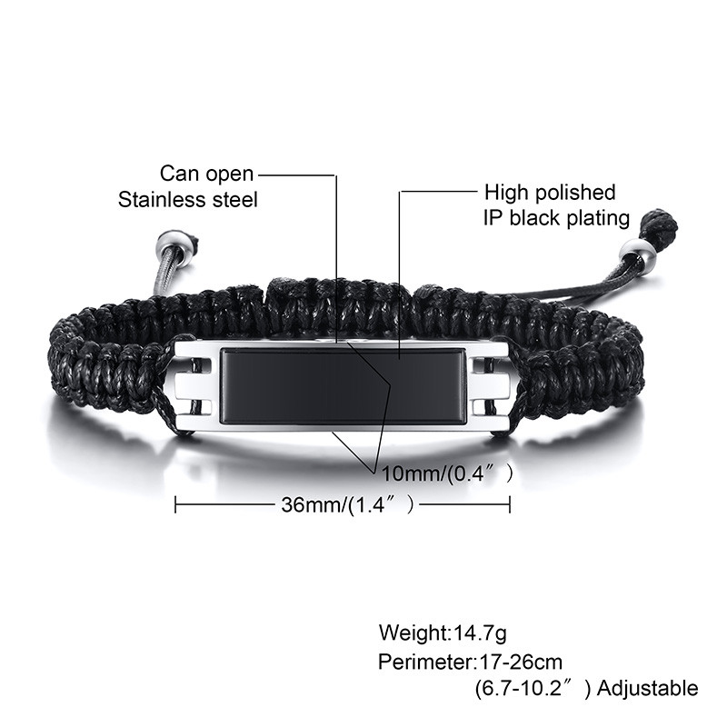 Pelnu rokassprādze, vīriešu kremācijas urnu pīta rokassprādze, pelnu rotaslietas viņam, nerūsējošā tērauda vīriešu urnas dāvana