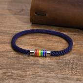 Muške jednostavne, ležerne narukvice s lančićima od pletenog užeta, vodootporne šarene kopče od nehrđajućeg čelika, narukvica s privjescima, poklon nakit