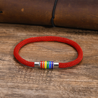 Muške jednostavne, ležerne narukvice s lančićima od pletenog užeta, vodootporne šarene kopče od nehrđajućeg čelika, narukvica s privjescima, poklon nakit