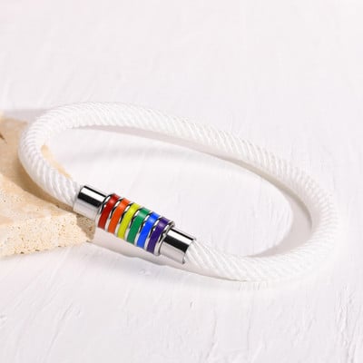 Muške jednostavne, ležerne narukvice s lančićima od pletenog užeta, vodootporne šarene kopče od nehrđajućeg čelika, narukvica s privjescima, poklon nakit