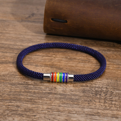 Muške jednostavne, ležerne narukvice s lančićima od pletenog užeta, vodootporne šarene kopče od nehrđajućeg čelika, narukvica s privjescima, poklon nakit