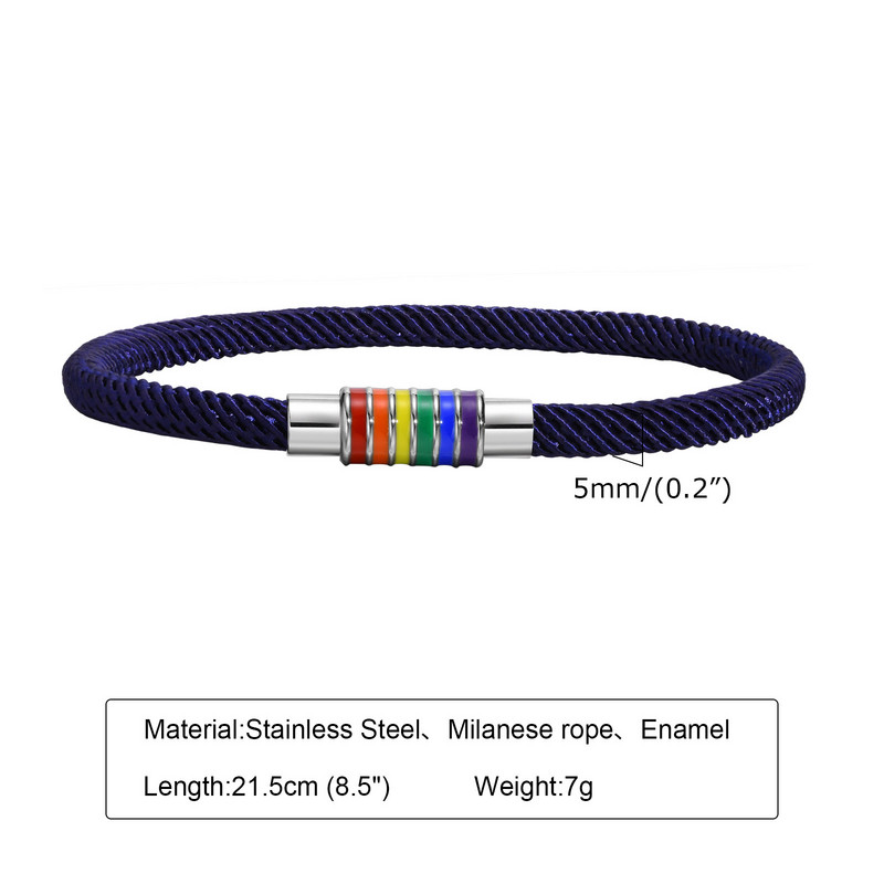 Muške jednostavne, ležerne narukvice s lančićima od pletenog užeta, vodootporne šarene kopče od nehrđajućeg čelika, narukvica s privjescima, poklon nakit