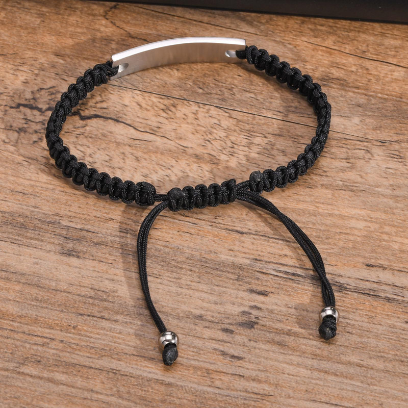 Férfi kereszt karkötők állítható hosszúságú fonott kötéllánccal, alkalmi férfi vallásos karszalag, ajándék ékszerek