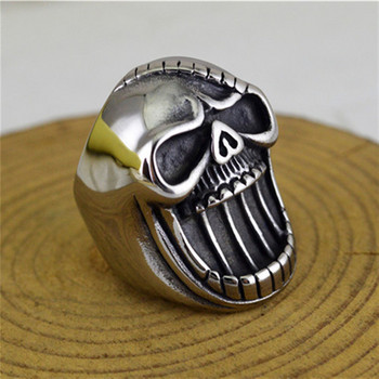Готин пръстен за отварачка за бутилки за мъже Хип-хоп мъжки метални пръстени с черепи Пръстен с череп с глава на призрак Готически пънк рок Байкър Аксесоари за бижута