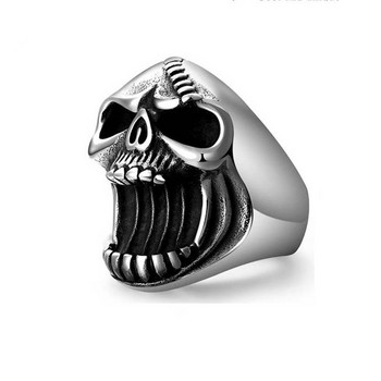 Δαχτυλίδι ανοιχτήρι μπουκαλιών για άντρες Ανδρικά δαχτυλίδια χιπ-χοπ μεταλλικά κρανίο δαχτυλίδι Ghost Head Skull Γοτθικά αξεσουάρ κοσμημάτων Punk Rock Biker