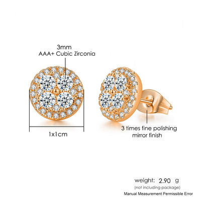 Modne hip-hop naušnice s ledenim klinovima za muškarce Hiphop zlatne boje Okrugle Iced Out cirkonski dodaci za bušenje ušiju Nakit za osobnost