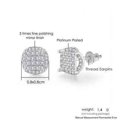 Modne hip-hop naušnice s ledenim klinovima za muškarce Hiphop zlatne boje Okrugle Iced Out cirkonski dodaci za bušenje ušiju Nakit za osobnost