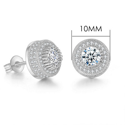 Modne hip-hop naušnice s ledenim klinovima za muškarce Hiphop zlatne boje Okrugle Iced Out cirkonski dodaci za bušenje ušiju Nakit za osobnost