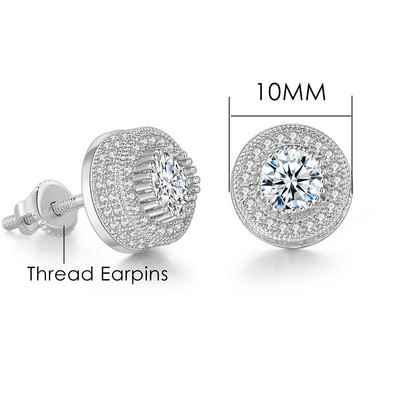 Modne hip-hop naušnice s ledenim klinovima za muškarce Hiphop zlatne boje Okrugle Iced Out cirkonski dodaci za bušenje ušiju Nakit za osobnost