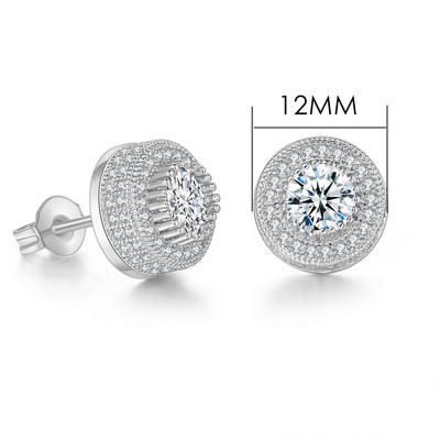 Modne hip-hop naušnice s ledenim klinovima za muškarce Hiphop zlatne boje Okrugle Iced Out cirkonski dodaci za bušenje ušiju Nakit za osobnost