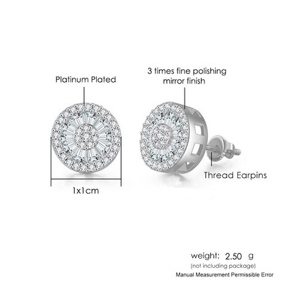 Modne hip-hop naušnice s ledenim klinovima za muškarce Hiphop zlatne boje Okrugle Iced Out cirkonski dodaci za bušenje ušiju Nakit za osobnost