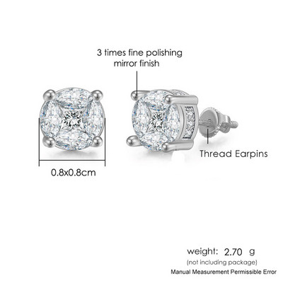 Modne hip-hop naušnice s ledenim klinovima za muškarce Hiphop zlatne boje Okrugle Iced Out cirkonski dodaci za bušenje ušiju Nakit za osobnost