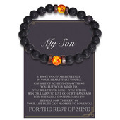 Vyriškos uolos lavos akmens karoliukų apyrankės, 8 mm tigro akių apyrankė, skirta sūnui, tėčiui, vyrui, nerimą malšinančiam papuošalui, nemokama dovanų kortelė