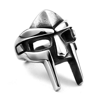 Vintage Spartan Warrior Maszk Gyűrűk Férfi Hip-Hop Férfi Fém Szellem Fej Koponya Gyűrű Gothic Punk Rock Motoros ékszer Kiegészítők