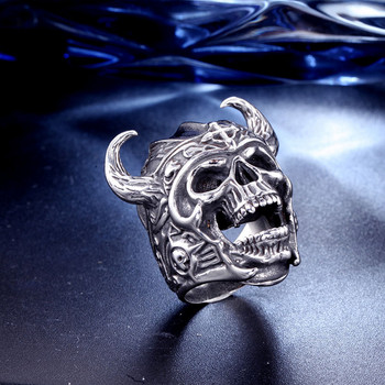Винтидж скелет воин гладиаторски пръстен Мъже Жени Модни хип рок пънк пръстени Бижута Подарък Регулируеми