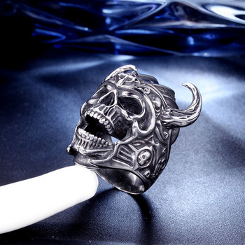 Винтидж скелет воин гладиаторски пръстен Мъже Жени Модни хип рок пънк пръстени Бижута Подарък Регулируеми
