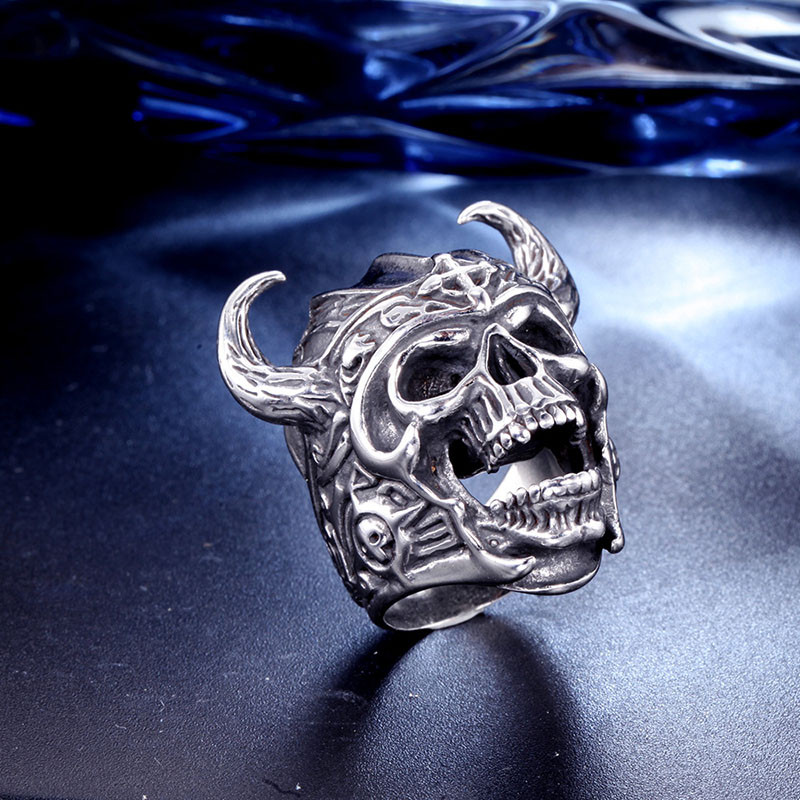 Vintage Skeleton Warrior Gladiator Ring Férfi Női Divatos Hip Rock Punk Gyűrűk Ékszer Ajándék Állítható