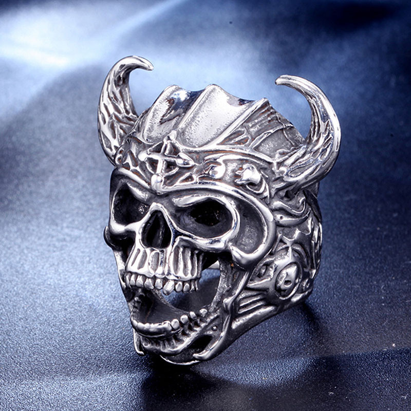 Vintage Skeleton Warrior Gladiator Ring Férfi Női Divatos Hip Rock Punk Gyűrűk Ékszer Ajándék Állítható