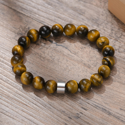 Narukvice s tigrovim okom od 8 mm za muškarce s elastičnom muškom narukvicom za surfere, nakit