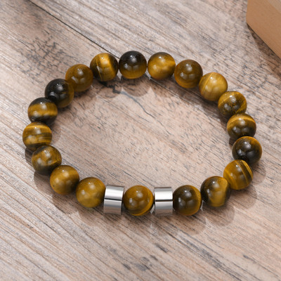 Narukvice s tigrovim okom od 8 mm za muškarce s elastičnom muškom narukvicom za surfere, nakit