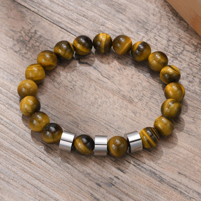 Narukvice s tigrovim okom od 8 mm za muškarce s elastičnom muškom narukvicom za surfere, nakit