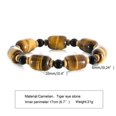 Narukvice s tigrovim okom od 8 mm za muškarce s elastičnom muškom narukvicom za surfere, nakit