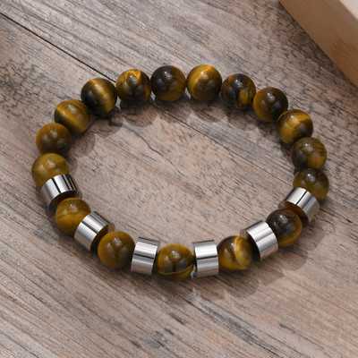 Narukvice s tigrovim okom od 8 mm za muškarce s elastičnom muškom narukvicom za surfere, nakit