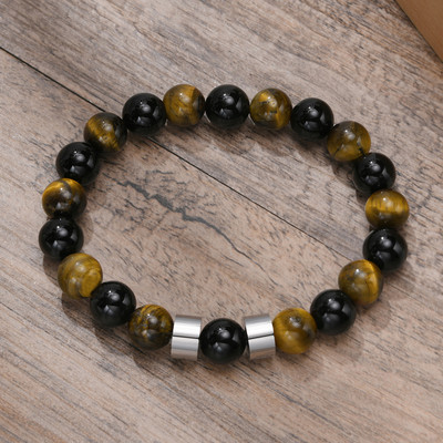 Narukvice s tigrovim okom od 8 mm za muškarce s elastičnom muškom narukvicom za surfere, nakit