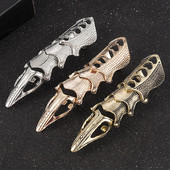 Ρετρό Punk Gothic Armor Δαχτυλίδι εύκαμπτο Metal Assassin Scroll Joint Knuckle Metal Full Finger Ring για άνδρες Γυναικεία κοσμήματα