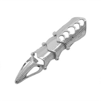 Ρετρό Punk Gothic Armor Δαχτυλίδι εύκαμπτο Metal Assassin Scroll Joint Knuckle Metal Full Finger Ring για άνδρες Γυναικεία κοσμήματα