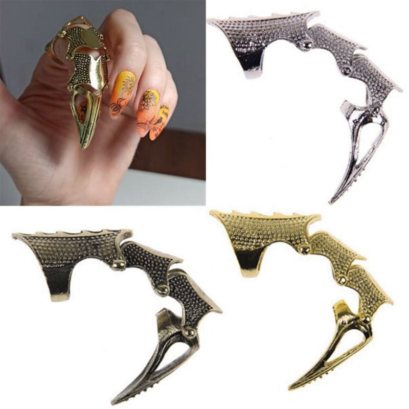 Ρετρό Punk Gothic Armor Δαχτυλίδι εύκαμπτο Metal Assassin Scroll Joint Knuckle Metal Full Finger Ring για άνδρες Γυναικεία κοσμήματα