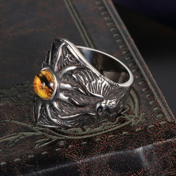 Нов винтидж пръстен Demon Hawkeye Viking Dragon Мъжки локомотивни пръстени Пънк хип-хоп рок Популярни пръстени Бижута Anillo