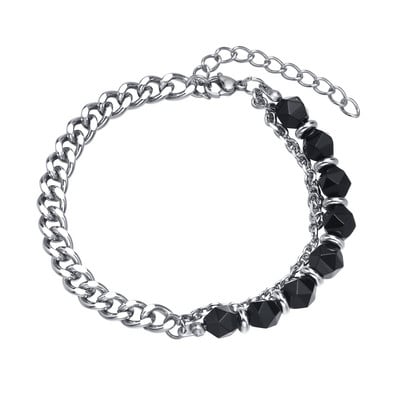 Brățări cu margele din piatră de ochi de tigru de 8 mm pentru bărbați, care nu se estompează niciodată, din oțel inoxidabil, cu legături de lanț cubanez, brățară pentru bărbați, bijuterii cadou