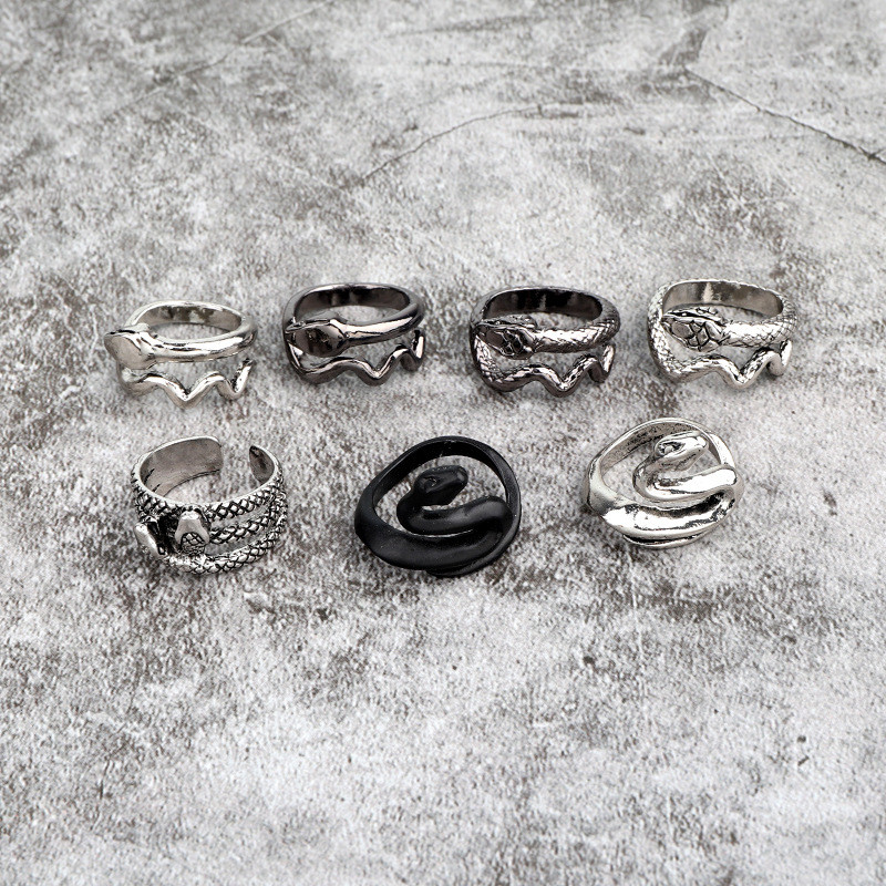 14 stili Punk Stils Vilks Čūska Pūķis Dzīvnieku Gredzens Mode Vīriešu Gredzens Pārspīlēts Roka Gredzens Rotaslietas Dāvana Regulējams
