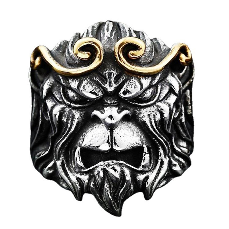 Vintage Monkey King gyűrű Monkey King Sun Wukong Küzdelem Buddha ellen Divatos kiegészítők női Gyűrűk Ékszer Ajándék
