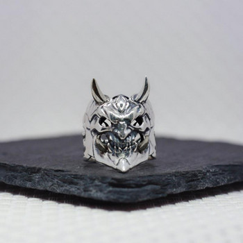 Δαχτυλίδι ρετρό από κράμα μάσκας διαβόλου Μοντέρνα Ιαπωνικά Prajna Ghost Skull Rings Ανδρικά Γυναικεία Δημοφιλή κοσμήματα Δαχτυλίδι ατμομηχανής
