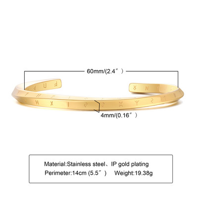 Narukvice s nordijskim runama, muške narukvice, Twist Mobius narukvice od nehrđajućeg čelika, muški nakit