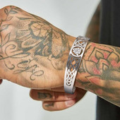 „Rock Nordic Viking“ keltų mazgų rankogalių apyrankės vyrams, tuščiavidurio nerūdijančio plieno amuletų apsauga, apyrankės dovanų papuošalai