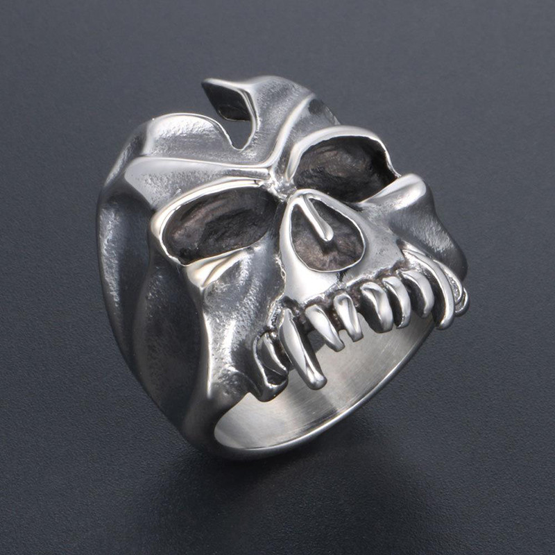 Vintage Halloween Skull Monster δαχτυλίδια για άνδρες Γυναικεία Πανκ Σκελετός Hip Hop Rock Κοσμήματα Δώρα Μοντέρνα ανοιχτό δαχτυλίδι ρυθμιζόμενο