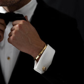 Stilinga vyriška susukta rankogalių apyrankė su maža riešo Mobius apyranke, alergiją mažinanti nerūdijančio plieno papuošalai Tėvo dienos dovana