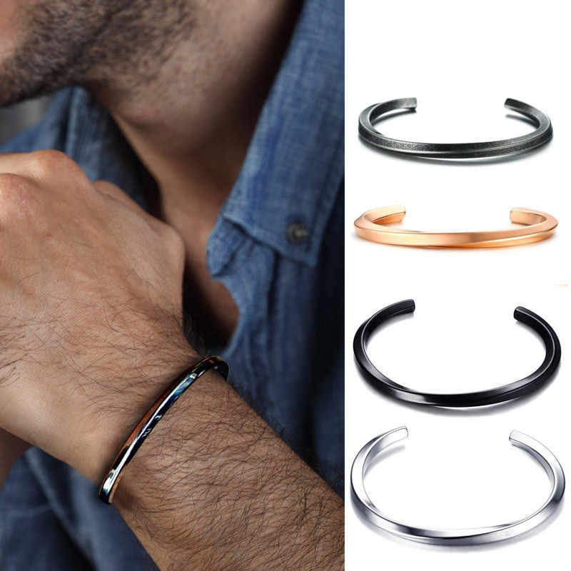 Stilinga vyriška susukta rankogalių apyrankė su maža riešo Mobius apyranke, alergiją mažinanti nerūdijančio plieno papuošalai Tėvo dienos dovana