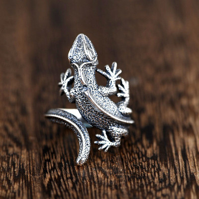 Vintage Lizard Gyűrűk Férfiak Női Divatos Gecko Hip Hop Rock Gyűrű Ékszer Ajándék