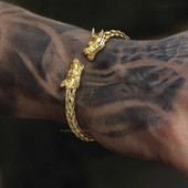 Βραχιόλι Dragon Head, Ανδρικά βραχιόλια, Βραχιόλι με ύφανση από ανοξείδωτο ατσάλι, Βραχιόλι με στοίβαξη