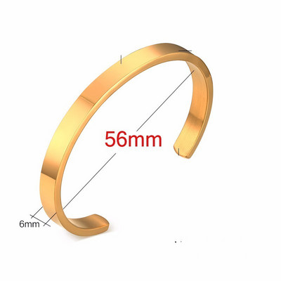 Čvrste zlatne ravne narukvice od 6 mm 8 mm s manžetama za muškarce Narukvice Narukvice Brazalet Bileklik Narukvice
