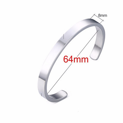 Čvrste zlatne ravne narukvice od 6 mm 8 mm s manžetama za muškarce Narukvice Narukvice Brazalet Bileklik Narukvice