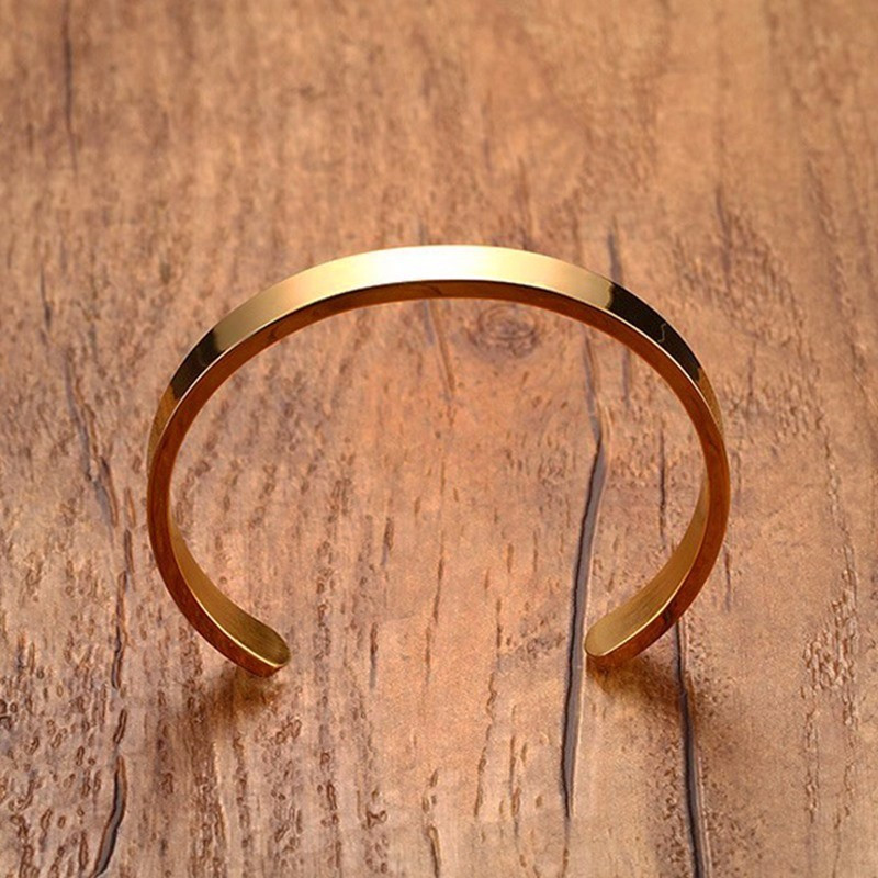 Čvrste zlatne ravne narukvice od 6 mm 8 mm s manžetama za muškarce Narukvice Narukvice Brazalet Bileklik Narukvice