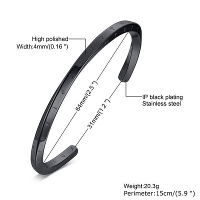 FÉRFI BANGLE VIKING TWIST mandzsetta karkötő rozsdamentes acélból MOEBIUS BRAZALETS AJÁNDÉK