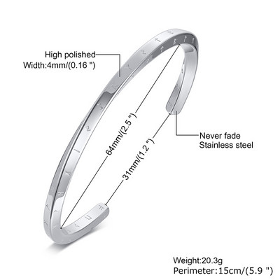 FÉRFI BANGLE VIKING TWIST mandzsetta karkötő rozsdamentes acélból MOEBIUS BRAZALETS AJÁNDÉK