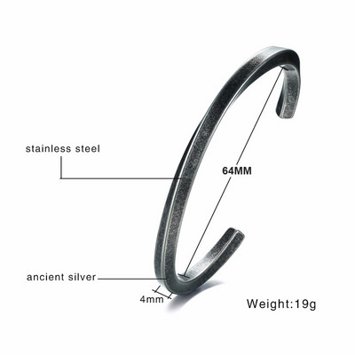 FÉRFI BANGLE VIKING TWIST mandzsetta karkötő rozsdamentes acélból MOEBIUS BRAZALETS AJÁNDÉK