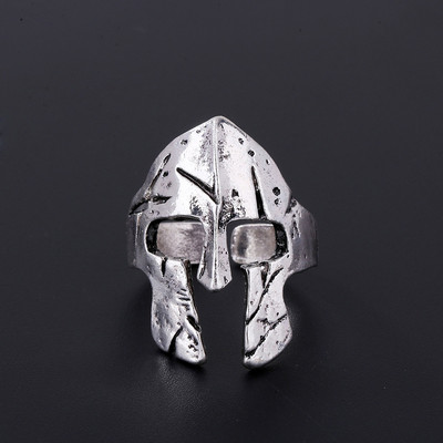 Retro Warrior Gredzens Spartan Mask Vīriešu Rock ķiveres Gredzens Pārspīlēti Rotaslietas Zelta Sudraba Krāsa Gredzens Dāvana